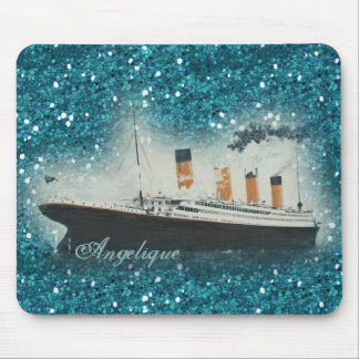 Tapis De Souris Titanic Ocean Liner Parties scintillant bleue Glam