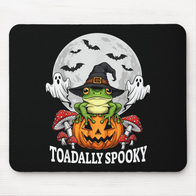 Tapis De Souris Toadally Soky Funny Halloween Frog On Pumpkin Full (Devant)