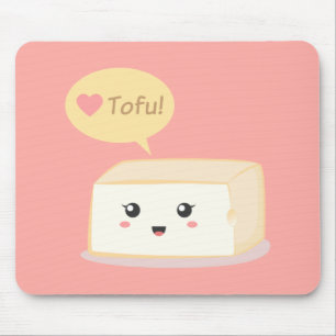 Tapis De Souris Tofu de Kawaii demandant à des personnes d'aimer