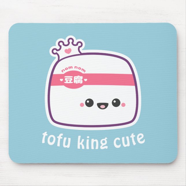 Tapis De Souris Tofu mignon superbe avec le visage heureux (Devant)