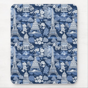 Tapis De Souris Toile Bleu Parisien complexe à motif