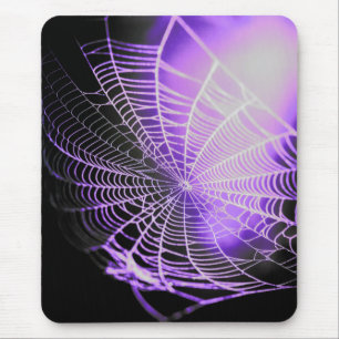 Tapis De Souris Toile d'araignée violette noire effrayante et sini