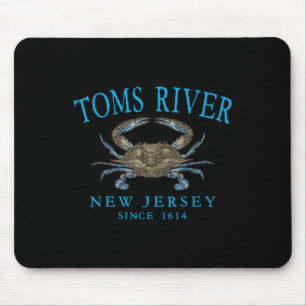 Tapis De Souris Toms River Nj Crabe à Pince Bleue Depuis 1614 Lett