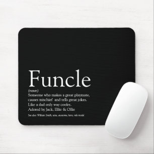 Tapis De Souris Tonton Funcle Fun Cool Moderne Noir et Blanc