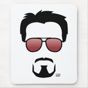 Tapis De Souris Tony Stark Coiffure Icône Avec Lunettes De Soleil 