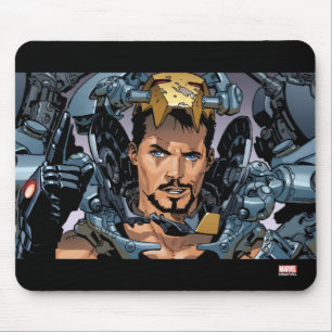 Tapis De Souris Tony Stark enlevant la combinaison d'Iron Man