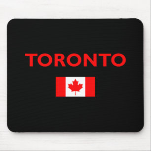 Tapis De Souris Toronto Canada Drapeau canadien Couleur foncée