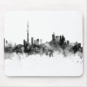 Tapis De Souris Toronto Canada Skyline Black White