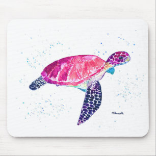 Tapis De Souris tortue de mer aquarelle plage tropicale