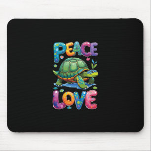 Tapis De Souris Tortue de mer mignonne Paix Amour Tortues Plage Ét