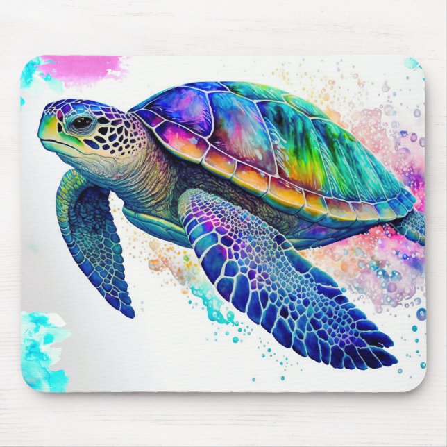 Tapis De Souris Tortue de mer Océan Marine Life Beach Nature (Devant)