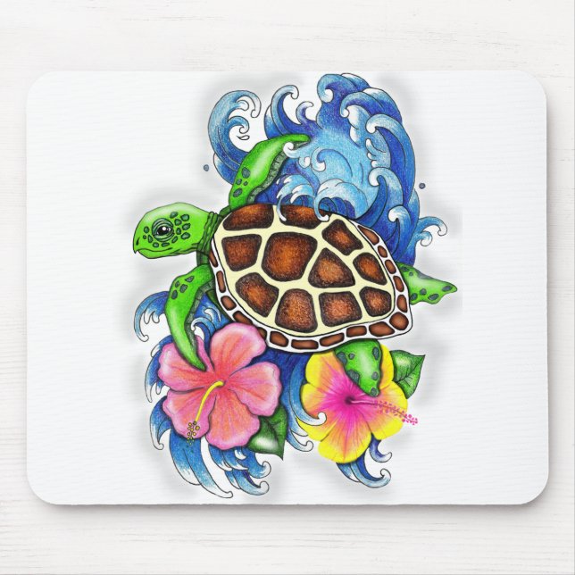 Tapis De Souris Tortue de mer tropicale (Devant)
