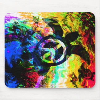 Tapis De Souris Tortues psychédéliques Mousepad de paix