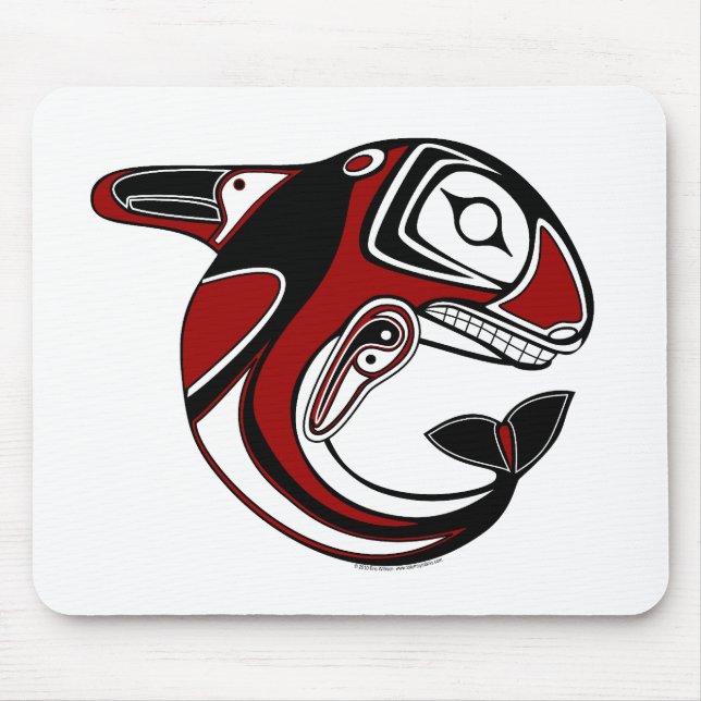 Tapis De Souris Totem rouge Mousepad de baleine (Devant)