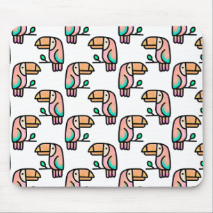 Tapis De Souris toucan oiseau de la jungle pastel arc-en-ciel moti