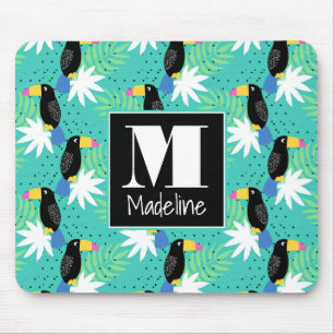Tapis De Souris Toucans sur le monogramme de Teal