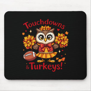 Tapis De Souris Touchdowns et dindes Football de la chute de hibou