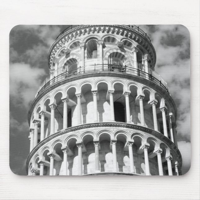 Tapis De Souris Tour blanche noire de Pise Italie (Devant)