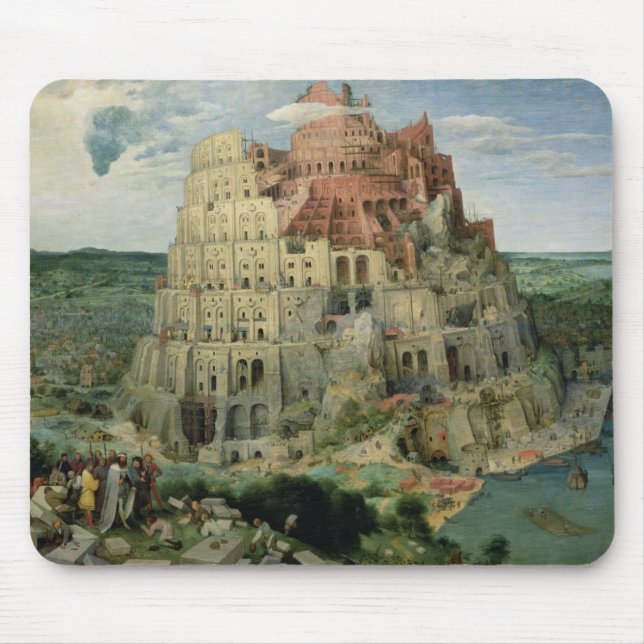 Tapis De Souris Tour de Babel, 1563 (huile sur panneau) (Devant)