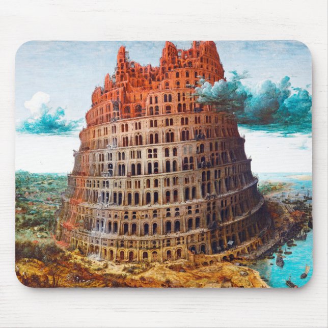 Tapis De Souris Tour de Babel, Pieter Bruegel l'Ancien (Devant)