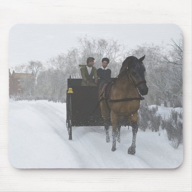 Tapis De Souris Tour de Sleigh d'hiver (Devant)