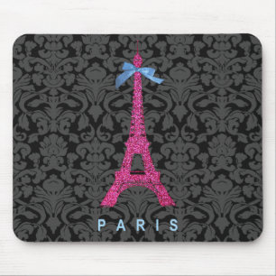 Tapis De Souris Tour Eiffel de roses indien dans des parties