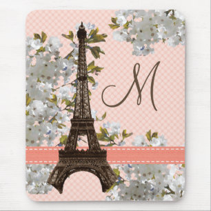 Tapis De Souris Tour Eiffel décoré d'un monogramme Mousepad