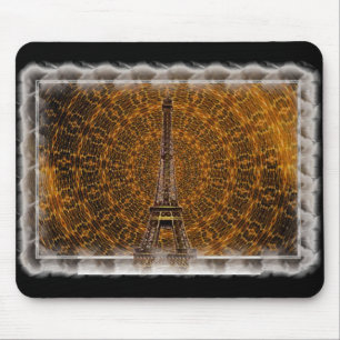 Tapis De Souris Tour Eiffel d'Or Mousepad