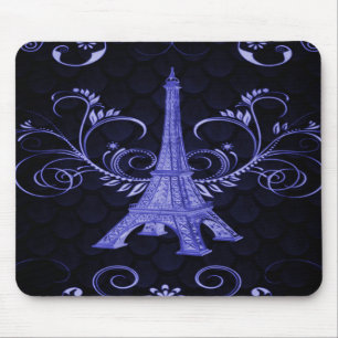 Tapis De Souris Tour Eiffel Flore violet