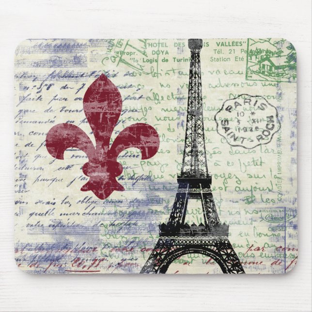 Tapis De Souris Tour Eiffel France Mousepad (Devant)