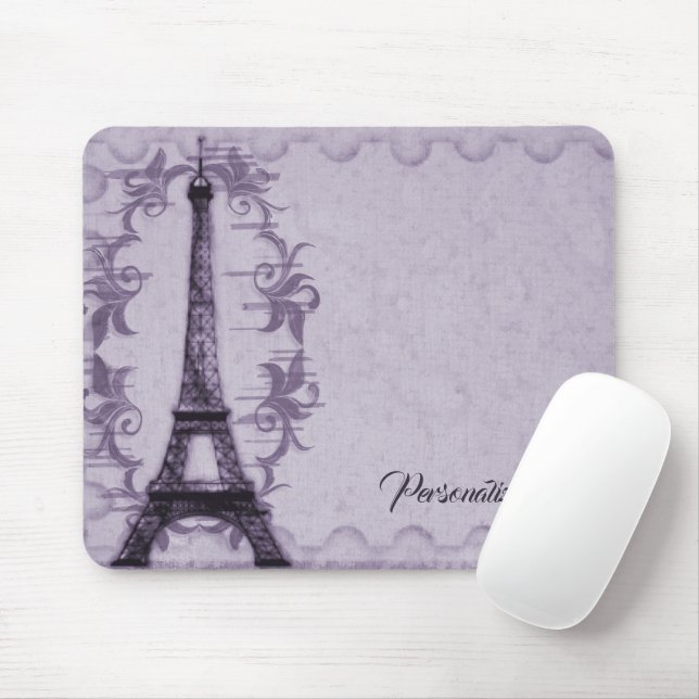 Tapis De Souris Tour Eiffel Lavande Mousepad (Avec souris)
