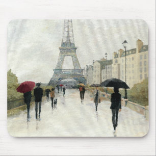 Tapis De Souris Tour Eiffel   Paris sous la pluie