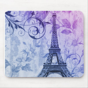 Tapis De Souris Tour Eiffel pourpre chic assez girly de Paris de