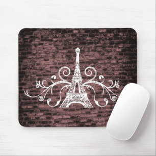 Tapis De Souris Tour Eiffel rose Grunge Souris