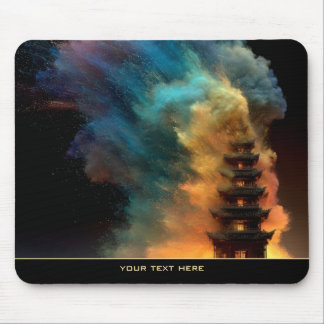 Tapis De Souris Tourbillon de l'Art Mystique de Pagode Colorburst