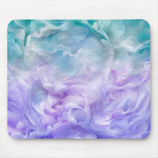 Tapis De Souris Tourbillon de nuage bleu et violet (Devant)
