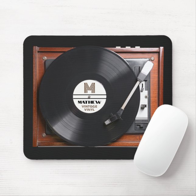 Tapis De Souris Tourne-disque vinyle rétro (Avec souris)