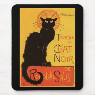 Tapis De Souris Tournée du Chat Noir, cru de chat noir de Steinle