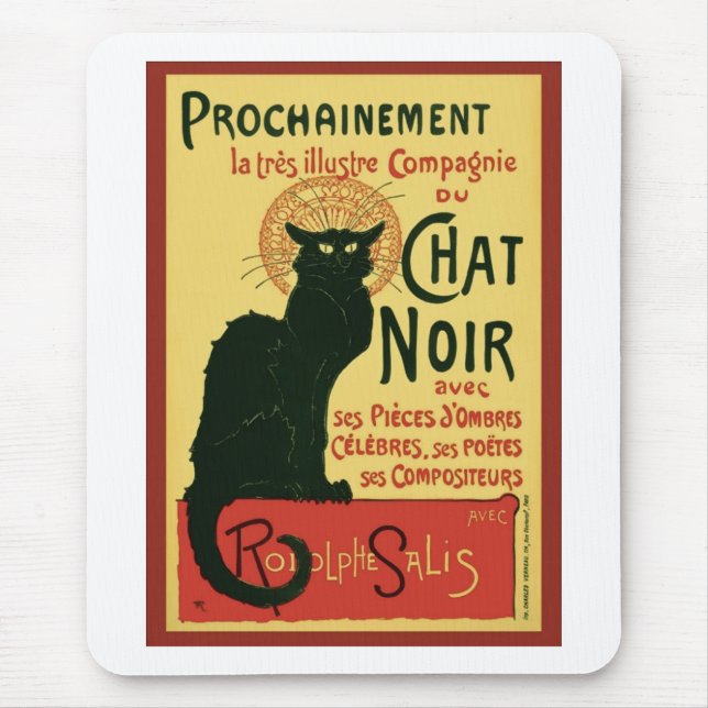 Tapis De Souris Tournée du Conversation Noir, Theophile Steinlen (Devant)