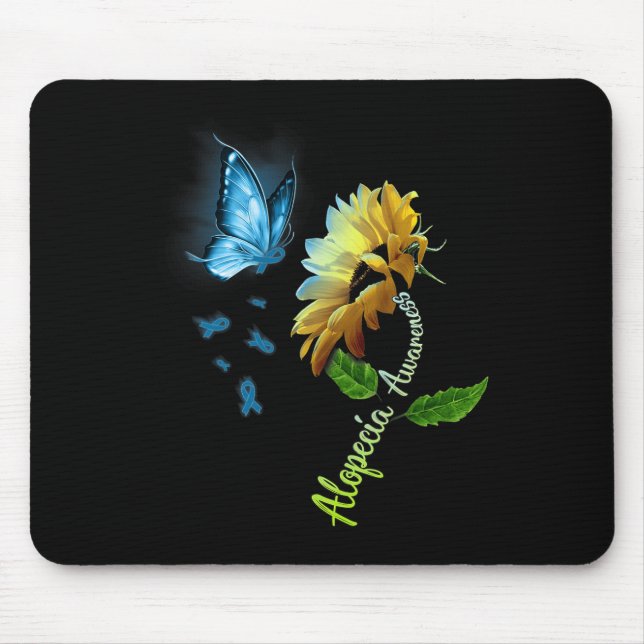 Tapis De Souris Tournesol papillon Alopécie Sensibilisation 1 (Devant)
