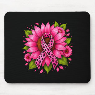 Tapis De Souris Tournesol Ruban Rose Femme Guerrière Cancer du Sei