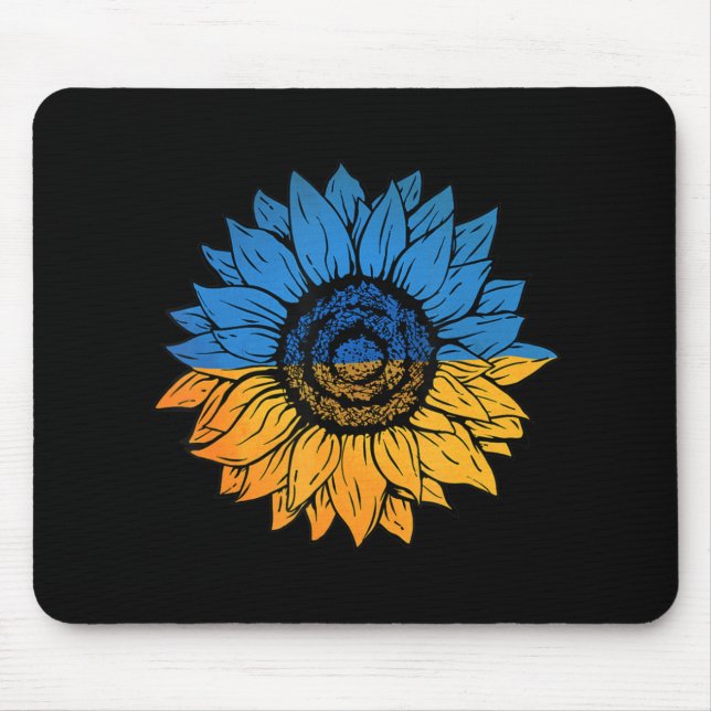 Tapis De Souris Tournesol Ukraine Drapeau Ukrainien Avec L'Ukraine (Devant)
