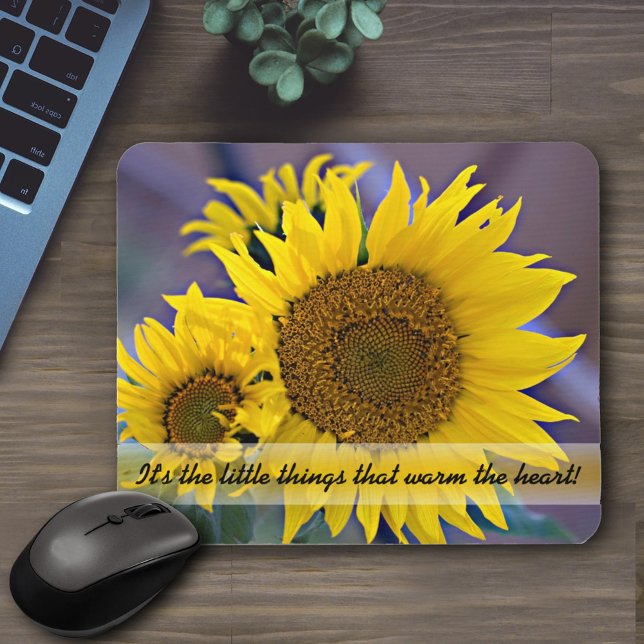 Tapis De Souris Tournesols groupés - Photo de clôture personnalisé (Créateur téléchargé)