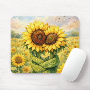 Tapis De Souris Tournesols s'étreignant
