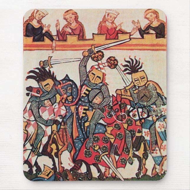 TAPIS DE SOURIS TOURNOI MÉDIÉVAL, COMBATTRE DES CHEVALIERS ET DES  (Devant)