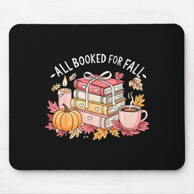 Tapis De Souris Tous Réservés Pour Livres D'automne Café Feuilles  (Devant)