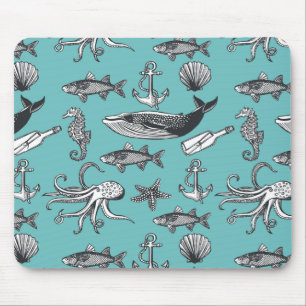 Tapis De Souris Tout Le Motif De Mer
