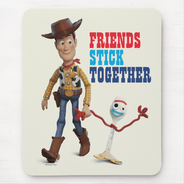 Tapis De Souris Toy Story 4 | Woody & Forky Walking Together (Devant)