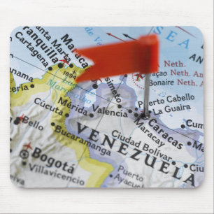 Tapis De Souris Tracez la goupille placée à Caracas, Venezuela s