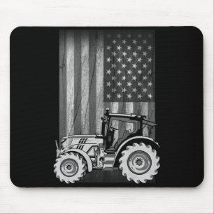 Tapis De Souris Tracteur agricole vintage Drapeau américain Patrio